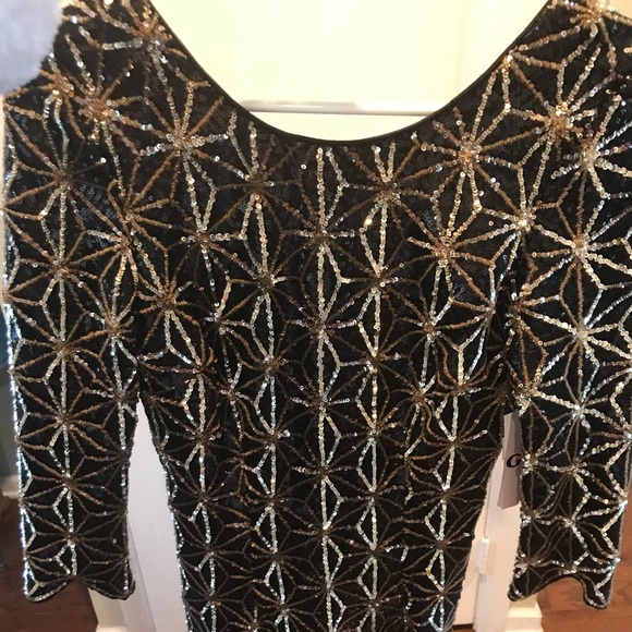 Black and gold sequin Gianni Bini dress - Picture 4 of 4